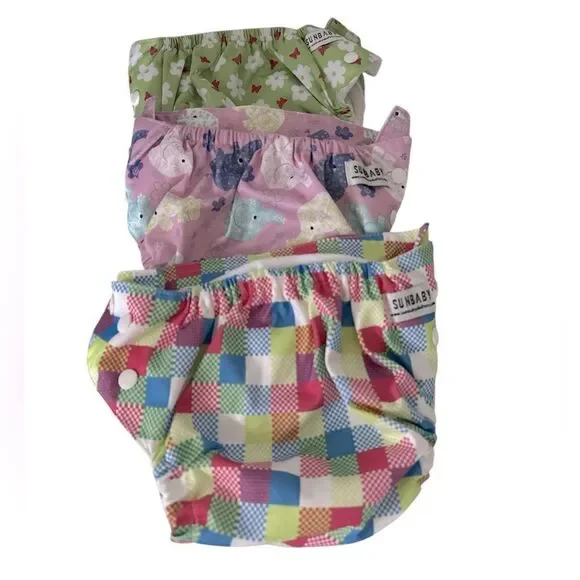 Bundle of 6 SUNBABY  Cloth Diapers EUC