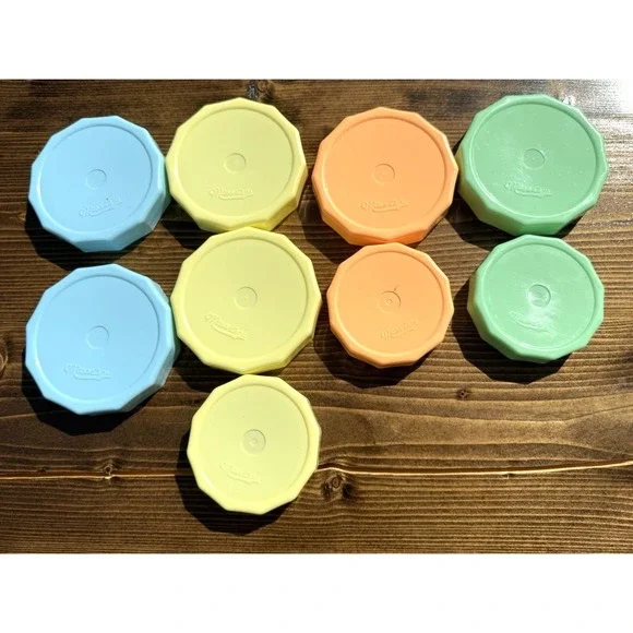 Masontops Mason Jar Lids Plastic Storage Caps Lot 9 Tough Tops Pastel