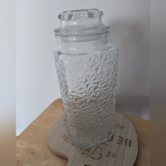 Princess House Fantasia Canister Jar With Sealed Lid EUC Tall Vintage