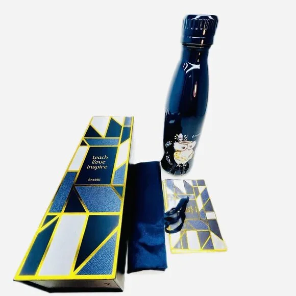 NIB Owls Stainless Steel Water Bottle Double Wall Insulated Sport Hiking Outdoor