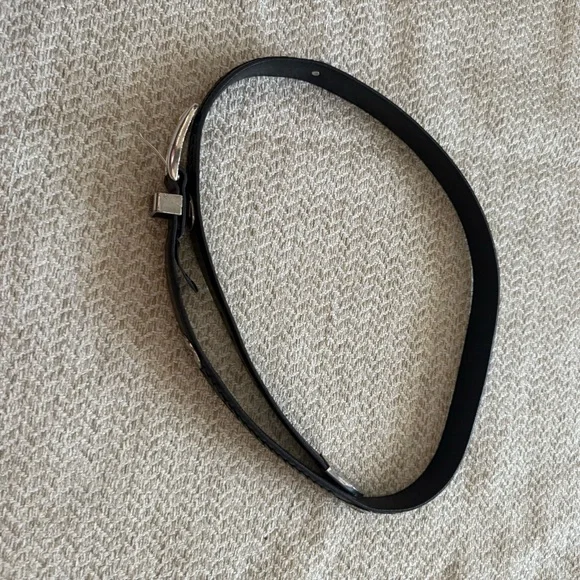 Vintage Onyx Brighton golf detail. Braided Black Leather Belt
