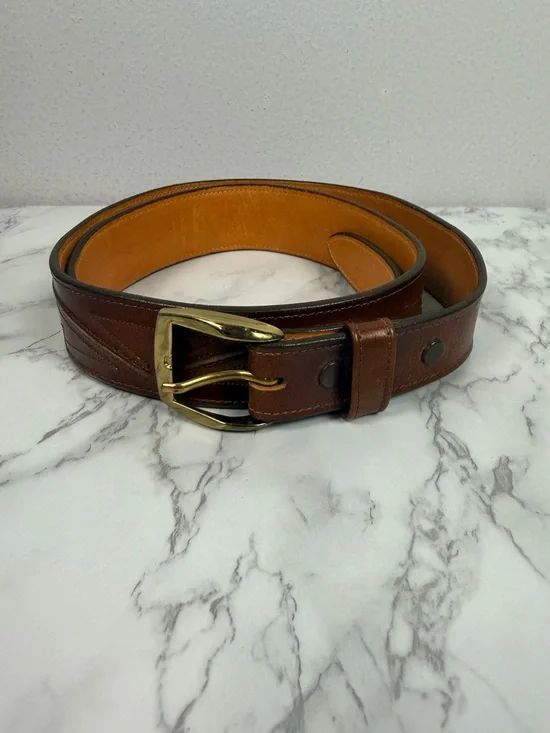 Lucchese boot co leather brown belt size 34