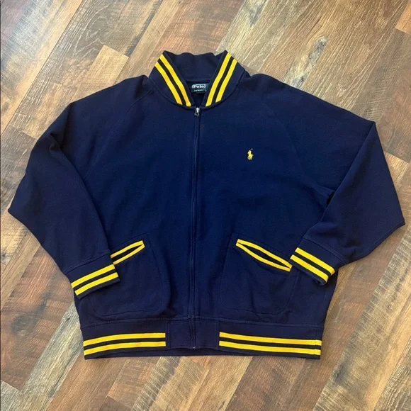 Polo Ralph Lauren Track Jacket Navy Yellow Striped 2XB Big & Tall
