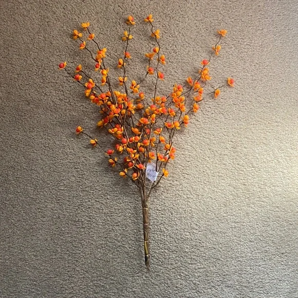 Orange and Red Bittersweet Faux Floral Branch
