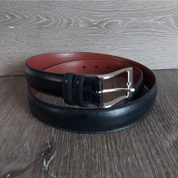 Perry Ellis Portfolio Black Genuine Cowhide Belt 38