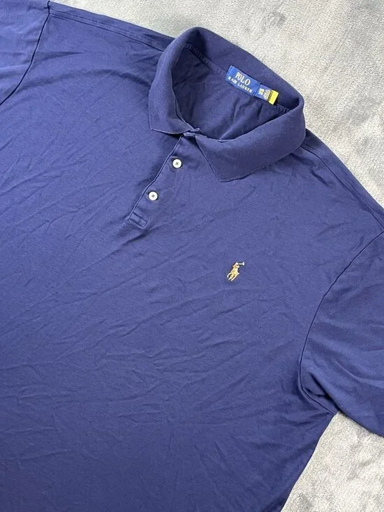 Polo Ralph Lauren Short Sleeve Navy Blue Golf Polo Shirt Men's Size 3XB