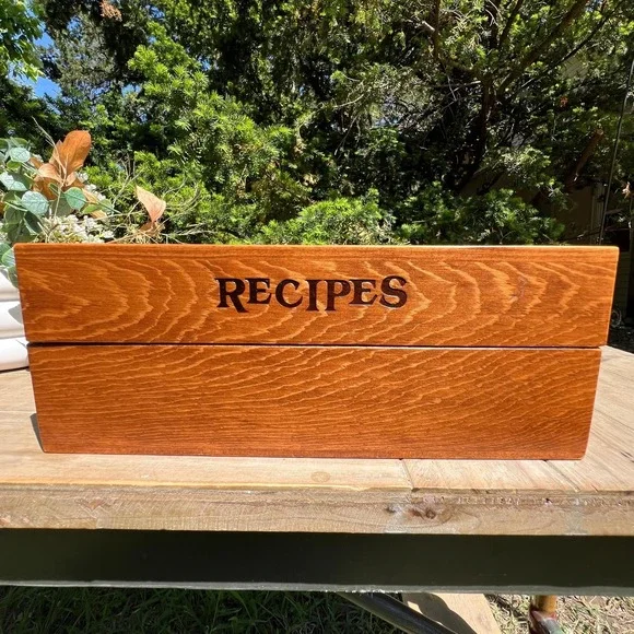 Vintage Wood Recipes Box/Holder