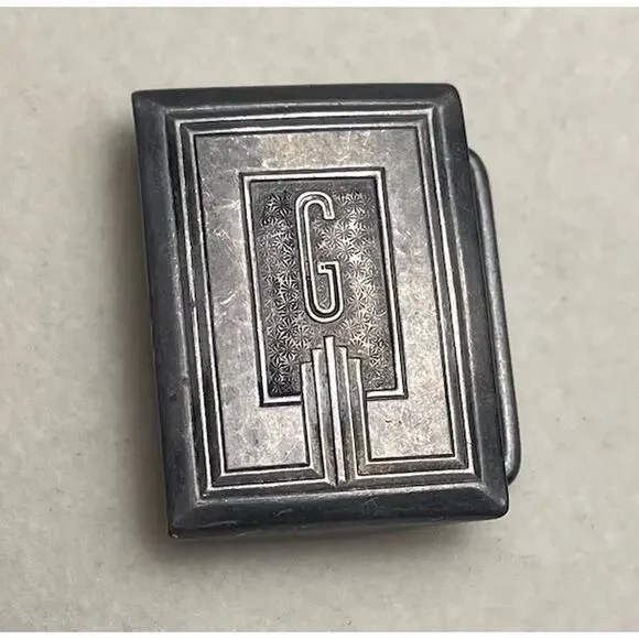 Vintage Hickok Belt Buckle G Hickok Plate Silver Tonen 1