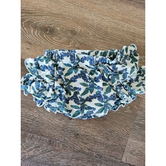Kate Quinn Blueberry Ruffle Bloomers 2T Bamboo Diaper Cover Blue Green #9