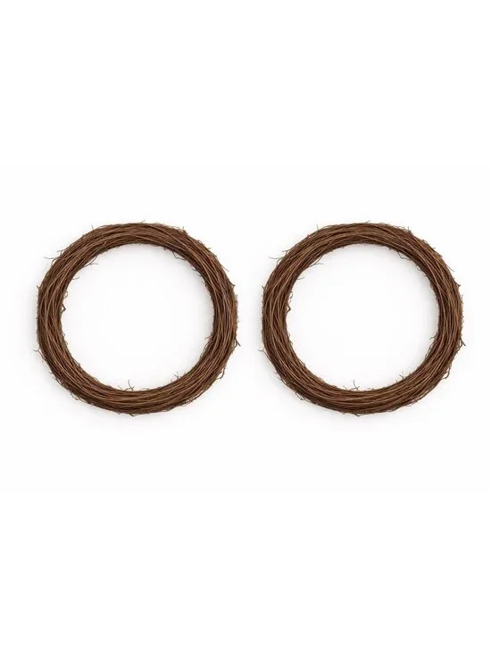12 Inch Grapevine Wreath Set of 2 Natural Rattan Vine Wreath Base DIY Craft Fram