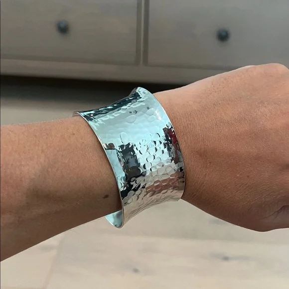 Hammered Silver Cuff Bracelet