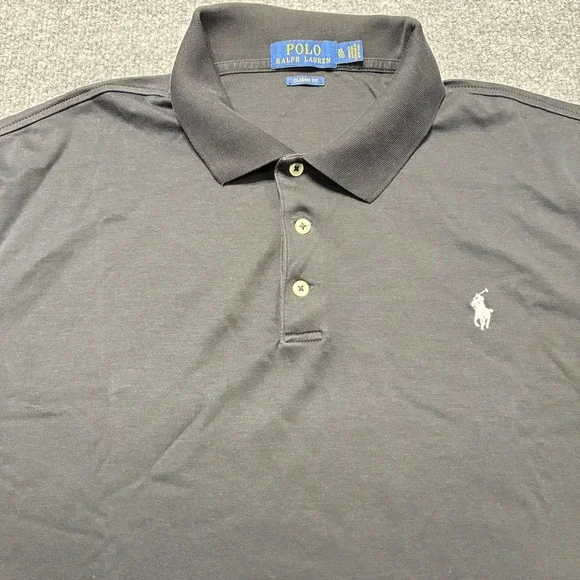 Polo Ralph Lauren Polo Shirt Mens XL Black Classic Fit Short Sleeve Preppy‎ Golf