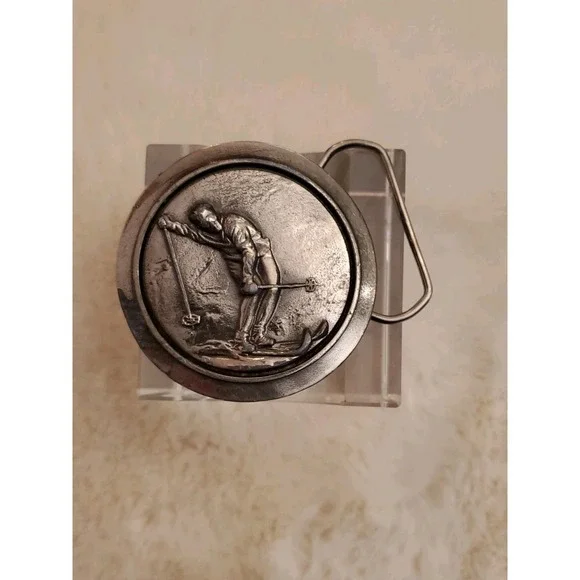1977 Great American Buckle Co. Snow Skier Limited Edition Rare Belt‎ Buckle #711