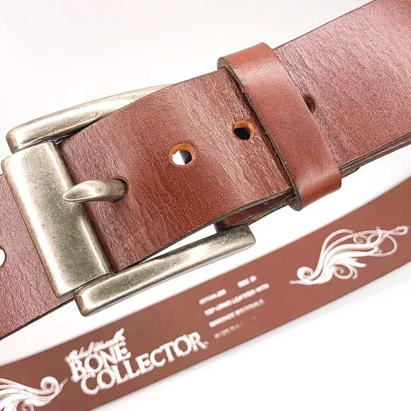 Michael Waddell's Bone Collector Brown Leather Belt with silver tone buckle 36