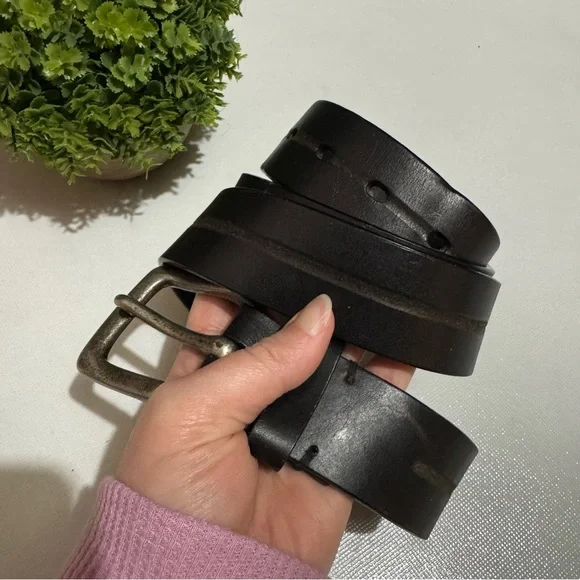 Vintage Black Leather Classic Belt‎ Mens Size 40 Business Casual Western Cowboy