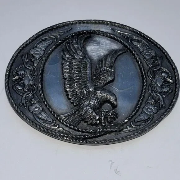 Vintage 1991 Siskiyou silver eagle belt buckle Unisex 3.5x2.5