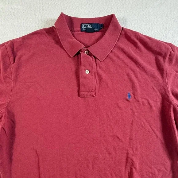 Polo Ralph Lauren Polo Shirt Mens Large Short Sleeve Pique Red