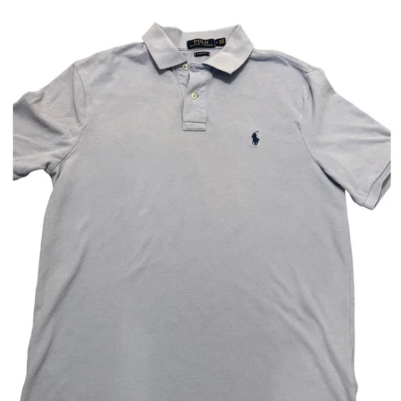 Ralph Lauren Polo Knit Light Blue‎ Polo Style Shirt Medium EUC