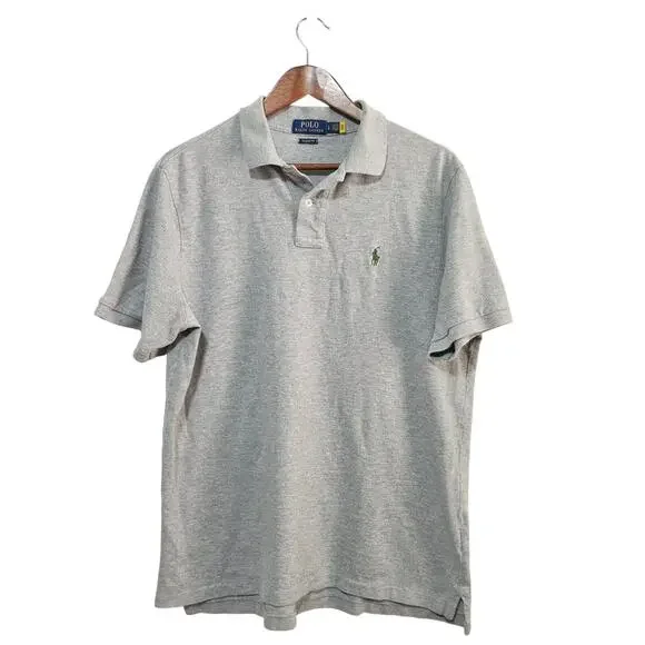 Polo Ralph Lauren Polo Shirt Men's Sz L Gray Green Pony Preppy Minimalist Casual