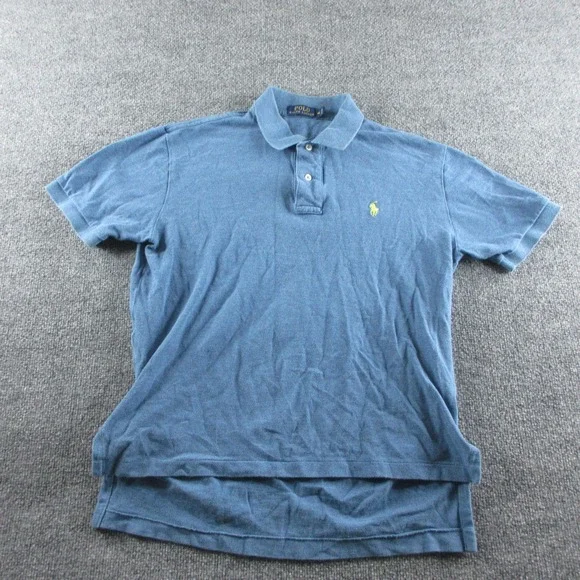 Polo Ralph Lauren Polo Shirt Mens M Blue Short Sleeve Cotton Pony Logo Casual