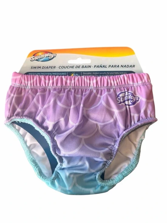 SwimWays Reusable Swim Diaper Medium 12 Months 18-22 lbs Mermaid UPF 50+