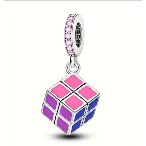 Unisex Charm, One Size, Silver & Pink