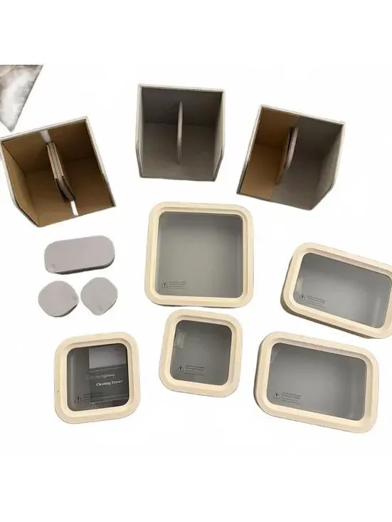 Caraway 14-Piece Glass Food Storage Container Set with Organizers in Cream