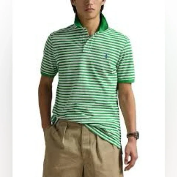 Polo by Ralph Lauren Green Striped Men's Shirt