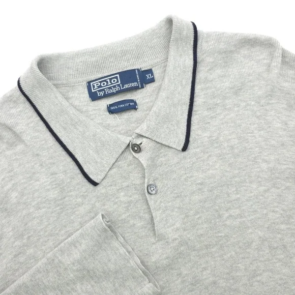 Polo Ralph Lauren Polo Shirt Men‎ XL Gray Long Sleeve Pima Soft Touch Preppy