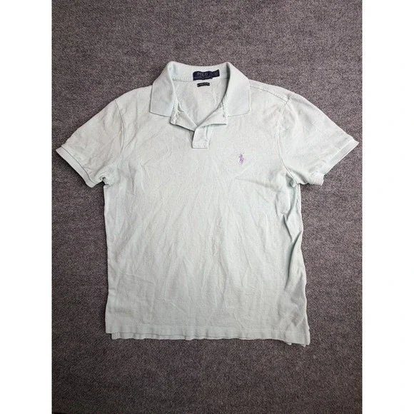 Polo Ralph Lauren Mesh Polo‎ Shirt Mens Large Blue Cotton Pony Logo Classic Fit