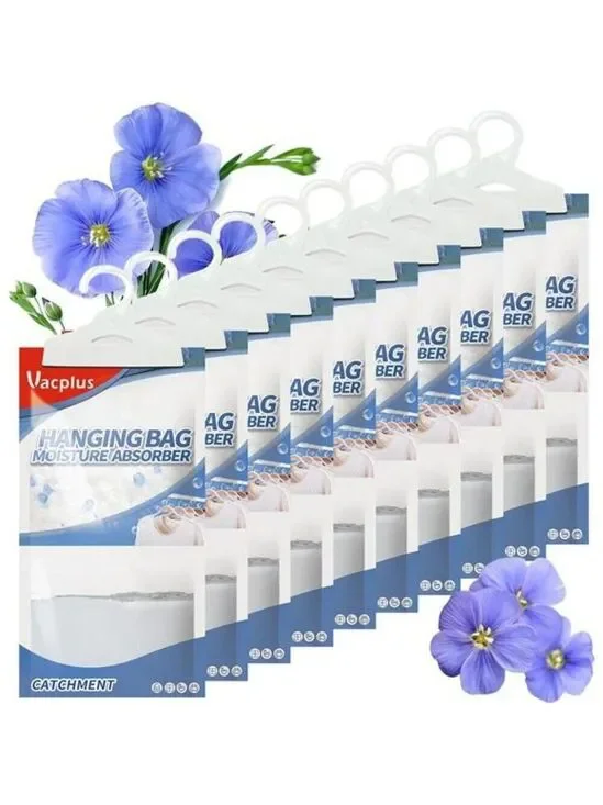 Closet Moisture Absorber Hanging Dehumidifier Bags with Scent 10 Pack Vacplus