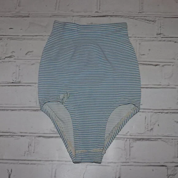 👶💙📦 Vintage Baby Nappy Cover · Blue Stripe · Soft Stretch