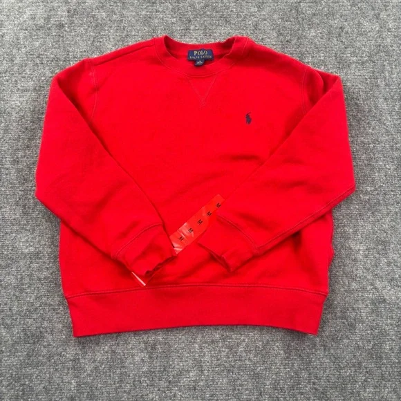 Polo Ralph Lauren Sweatshirt Size Medium Red Crewneck Pony Logo Boys NWOT Kid's