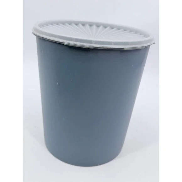 Tupperware Canister Blue Vintage Servalier Sunburst Lid Storage