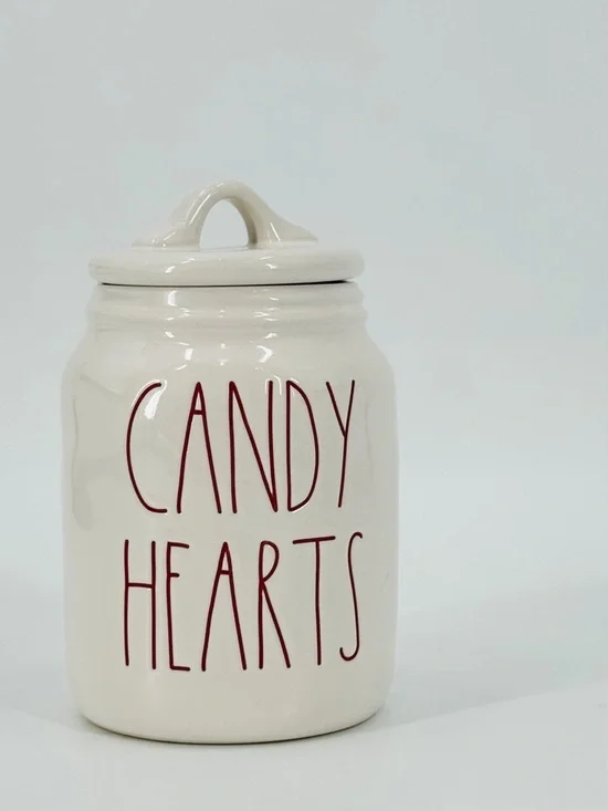 NWOB Rae Dunn Valentine Candy Hearts Lidded 6.5