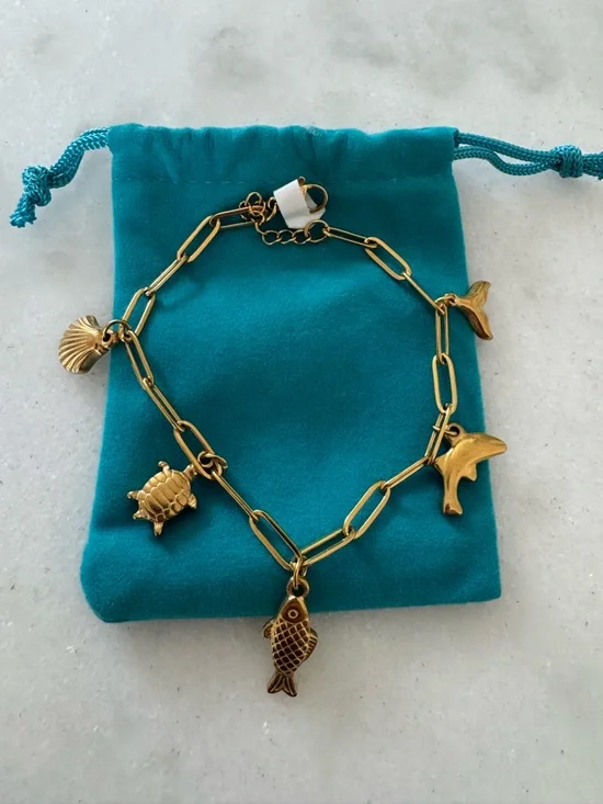 Gold-Tone Sea Life Charm Bracelet - Women