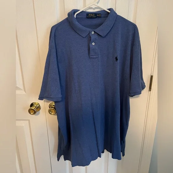 Polo Ralph Lauren Mens XXL Blue Cotton‎ Short Sleeve Polo Shirt
