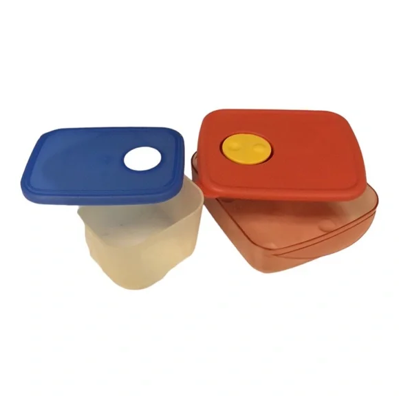 Set‎ of 2 vintage Tupperware storage containers 3385-A 2.5 cups + 41380-4