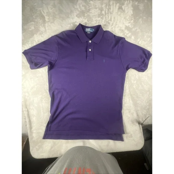 Polo Ralph Lauren Purple Cotton Short Sleeve Polo Shirt Mens Size Medium