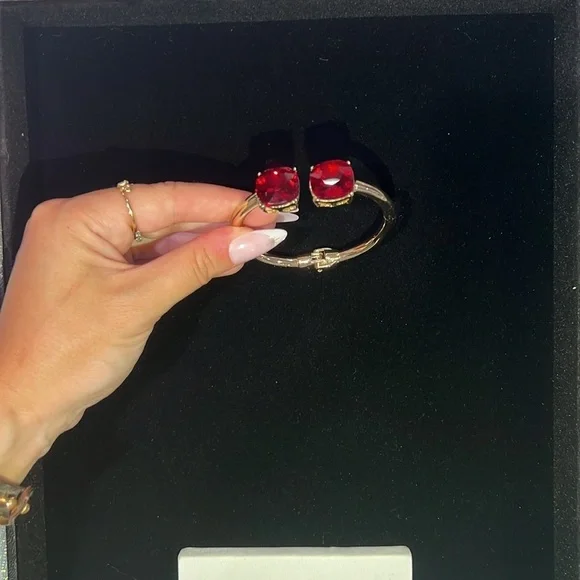 1312. Cara New York Elegant Gold and Red Stone Bracelet