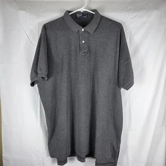 Polo Ralph Lauren Mens XL Charcoal Gray Short Sleeve Cotton Polo Shirt Classic