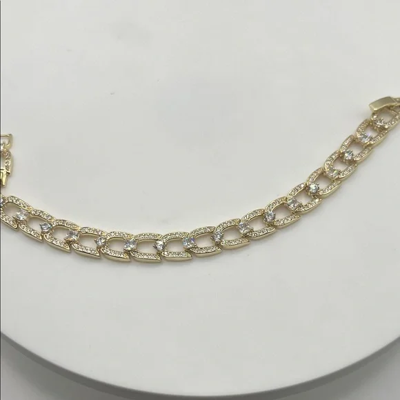 02. 14k Gold Plated over Stainless Steel Bracelet 7” - 8”