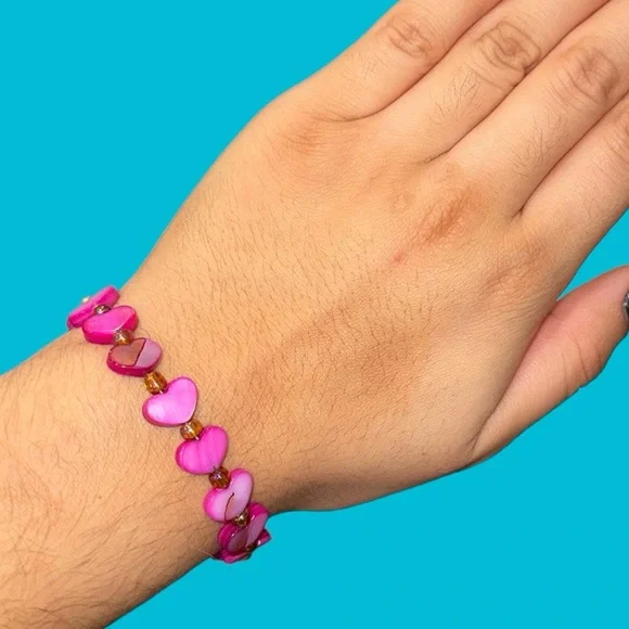 PINK HEART BRACELET Valentines Heart‎ Collection