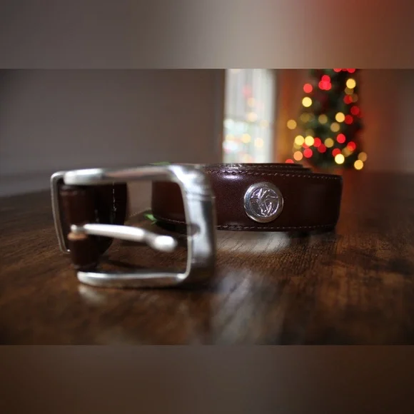 Canterbury Genuine Leather Brown Belt with Silver Buckle