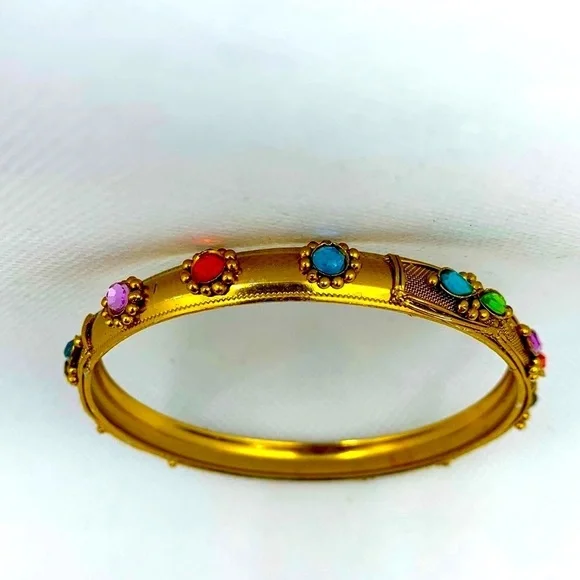 BRACELET BANGLE (MULTI COLORED STONES)***