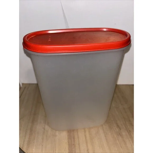Vintage Tupperware Modular Mates Container 9 3/4 Cups 2.3L With Red Lid