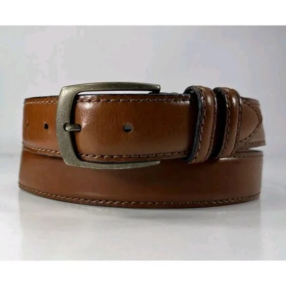 Joseph Abboud Brown‎ Genuine Leather Dress Belt Made In Italy Men's Size 44/110