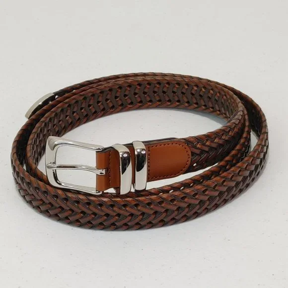 Perry Ellis Portfolio Braided Bonded Leather Belt 1¼