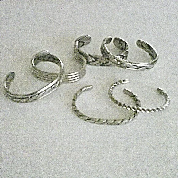 Set of 6 Silver Bracelets for Larger Wrist
