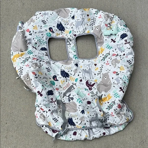 Playful White and Gray shopping cart cover